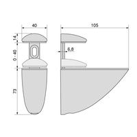 Ensemble de supports d'étagère en bois/verre peints en noir Emuca Pelicano modèle 4009014 avec matériaux en plastique et en zamac, Espagne
