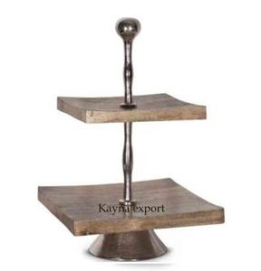 Luxury New square Shape Marble <b>Two</b> <b>Tier</b> <b>Cake</b> <b>Stand</b> Centerpiece of Dinning Use Wedding Party and Christmas Festival Decoration - Product Image 3