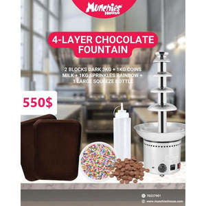 Offre exclusive Munchies House Fontaine à chocolat chinoise haut de gamme à 4 étages 100-240V Utilisation industrielle de la restauration Authentique Efficace - Product Image 4
