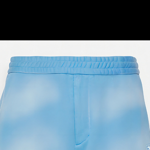 กางเกงซับเหงื่อผ้าคอตตอนสำหรับผู้ชายกางเกงขาสั้นผ้าย้อมสีจางพร้อมขอบพิมพ์ลาย100% แบบดิบสำหรับ2025 - Product Image 6