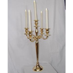 Chandelier de luxe en métal doré à 5 bras bougeoir pour mariage événement décoration de la maison pièce maîtresse de bougie conique classique pour salle à manger - Product Image 5