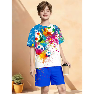 Vêtements de sport légers et respirants pour jeunes athlètes, 100 % polyester, tenue de sport unie, streetwear et activewear pour enfants, directement de l'usine - Product Image 5