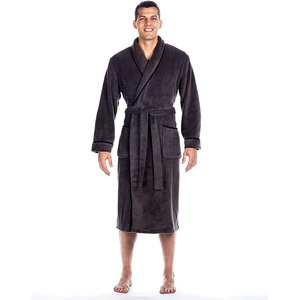 Best Quality Luxury Fluffy Plush Long Kimono Bathrobe Set Custom Logo Thermal Nightgown for <b>Men</b> Hotel <b>Towel</b> for Winter Couples - Product Image 1