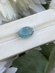 ลูกปัดพลอยอะความารีนธรรมชาติ7.46กะรัตเพชรพลอยเจียระไนทรงรีสำหรับทำเครื่องประดับอัญมณีหลวมวัสดุเพชร - Product Image 2