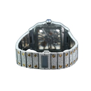 Nuevo Reloj de Lujo con Esqueleto para Hombre, Cuarzo Automático, Diamante Moissanita Cultivado en Laboratorio VVS, Esfera de Oro Amarillo, Estilo Hip Hop - Product Image 5