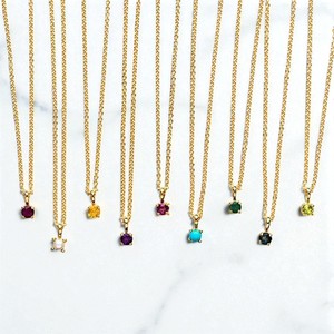 Wholesale CZ Gemstone Anti-Tarnish Necklace Faceted Claw Setting Citrine Gold Rhodium Plated Main Stone for Gift Occasions - Product Image 2