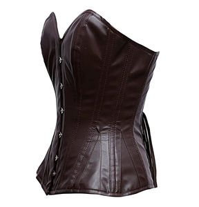 Women's Best <b>Tummy</b> <b>Control</b> <b>Corset</b> Body Shaper with Silk & Real Leather Breathable Eco-Friendly Design Zipper Closure Laces Back - Product Image 5