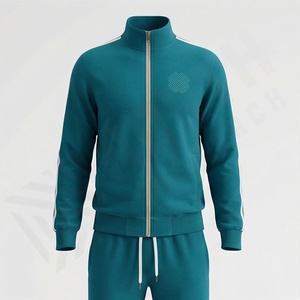 Ensemble décontracté à capuche pour l'hiver, vêtements de sport de qualité supérieure, survêtement pour homme, couleur personnalisée, respirant, léger, 100% coton, long - Product Image 1
