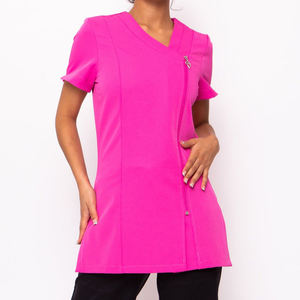 Tunique de travail pour massothérapeutes, esthéticiennes, personnel de santé, infirmières, femmes, spa, salon, tissu polyester, uniforme - Product Image 1