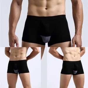 Calzoncillos bóxer transpirables de punto cómodos para hombre, ropa interior con estampado de logotipo personalizado, pantalones cortos para adultos de Pakistán, novedad de 2025 - Product Image 1