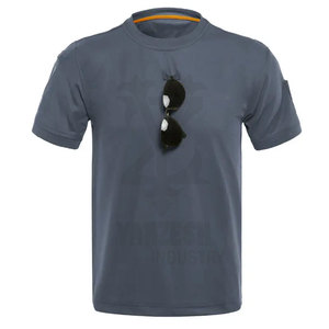 Pull-over en coton/fibre de bambou pour homme 220g personnalisé motif solide respirant séchage rapide à manches courtes tricoté - Product Image 2