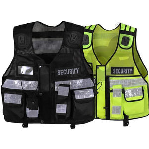 100% Polyester ANSI Class 2 Tactical Safety <b>Vest</b> for <b>Men</b> with Customized Logo <b>Black</b> Reflective Workwear - Product Image 6