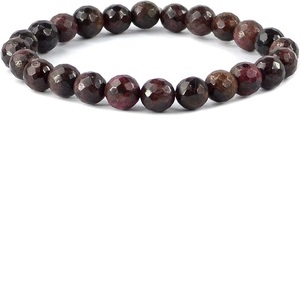 Bracelet grenat naturel de super qualité 8mm perles de pierres précieuses véritables, bijoux en cristal de guérison faits à la main pour hommes et femmes en vente - Product Image 5