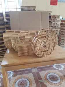 กระเป๋าถือสตรีทำจากไม้ไผ่กระเป๋าโท้ทขนาดใหญ่กระเป๋าฟางชายหาดทำด้วยมือ - Product Image 4