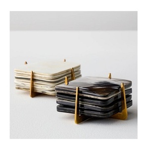 India Factory Price Buffalo Horn coaster for Home Restaurant Coasters Set With Holder Natural Horn Colour and at Best <b>Polished</b> - Product Image 2