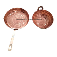 Poêle à frire Kadai en cuivre et acier inoxydable, fabrication artisanale, design moderne, compatible lave-vaisselle, équipement de cuisine de haute qualité pour la cuisson