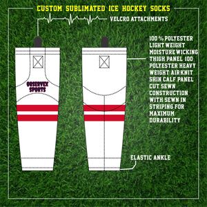 Ensemble de maillot de hockey sur glace personnalisable avec design sublimé et logo de l'équipe Tackle Twill brodé de pantalons et chaussettes d'uniformes - Product Image 4