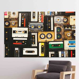 Impresión en Lienzo de Cinta de Casete Vintage: Decoración Artística para Sala de Música, Lienzo Enrollado - Product Image 1