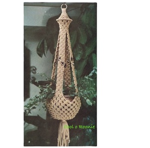 Macrame Plant Hanger Pattern 1970's Vintage Macrame Plant Holder Customized Macrame Plant Hanger for <b>Wall</b> and Window - Product Image 1