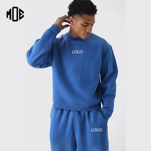 Unisex Oversized Crop Crew Neck Sweatshirts Custom Logo Plus <b>Thick</b> Heavy Streetwear 100% Cotton Hoodies Custom Print - Product Image 1