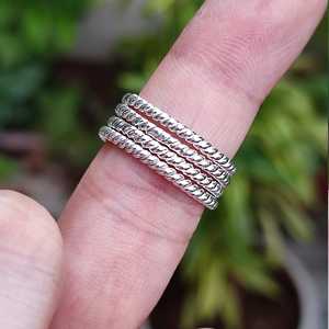 925 Sterling Silver Twisted Wire <b>Ring</b> Handmade Elegant Minimalist Promise <b>Ring</b> with Cut Stone <b>Dainty</b> Stackable Gift - Product Image 4