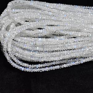 Perles rondes facettées en pierre de lune arc-en-ciel faites à la main, 3,5 mm, 16 pouces de long, pierres précieuses de pierre de lune de haute qualité à prix de gros - Product Image 2