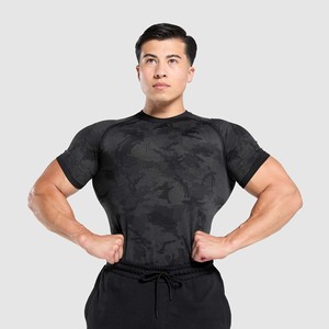 Wholesale <b>Men's</b> Gym Fitness Compression T-<b>Shirt</b> Breathable Comfortable Eco-Friendly Anti-UV 100% Polyester Custom Printed Blank - Product Image 2