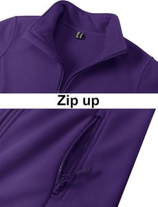 Chaqueta de lana ligera con cremallera para mujer Estampado de algodón transpirable con bolsillos prácticos de talla grande para aventuras de invierno al aire libre - Product Image 4