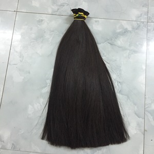 Muestra gratis 12A sin procesar cruda virgen humana Natural negro pelo liso Remy a granel solo donante cutícula alineada máquina Doble - Product Image 5