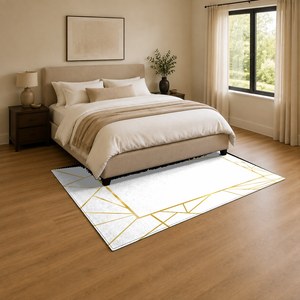 Tapis de salon multicolores neutres modernes vintage imprimés numériquement, lavables en machine, en chenille, antidérapants, vente en gros RUGS DEPOT LXDP-0012 - Product Image 3