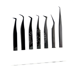 Pince à épiler d'extension de cils à poignée en fibre noire de marque privée 45 pince à cils à 90 degrés pince à épiler classique incurvée Mega Volume Boot - Product Image 4