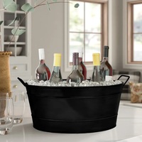 Seau à glace carré de luxe en argent antique avec poignée, refroidisseur à vin en acier inoxydable, logo personnalisé, grande taille, bacs de bar