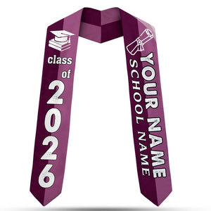 Écharpe de graduation pour étudiants, fabriquée en usine, série vêtements scolaires, en tissu satiné doux et disponible en plusieurs tailles. - Product Image 1