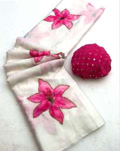 Saree ethnique imprimé indien le plus récent Saree traditionnel exclusif Fancy Party Bridal Wear Tendance élégante Setter Saree - Product Image 5