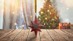 Charme personnalisé rouge suspendu étoile moderne arbre de noël pendentif fer décorations pour la maison pour l'art mural - Product Image 2