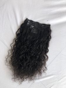 Export 100% Raw Unprocessed Indian Temple Machine Doble trama 18 "Loose Curly 7 Set Clip en el proveedor indio de la extensión del cabello humano - Product Image 5