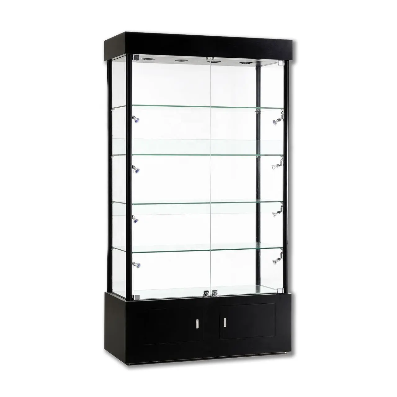 Glass showcase with LED light Phone Accessories shop glass cabinet