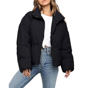 Custom Designs Winter Women's Zipper Puffer Down <b>Jacket</b> Street Style Fashion Polyester Nylon Women Casual Puffer <b>Jackets</b> - Product Image 1