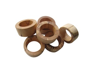 Set of 6 Wooden <b>Tissue</b> <b>Paper</b> Rings Premium Quality Customized Size Napkin Rings For Wedding Party Usage - Product Image 1