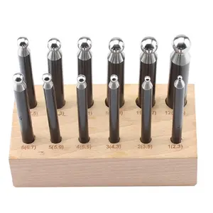 Dapping Doming Punch Set of 12 With Stand on Wooden Base Supplier in India