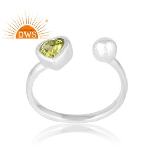 Vente chaude en argent Sterling péridot naturel bague en pierres précieuses conception personnalisée bijoux pour femmes cadeau pour elle - Product Image 1