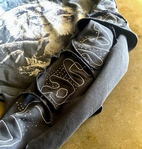 High Quality Full Sleeve Printed T-<b>shirt</b> Cotton Custom Screen Printing Rhinestone Distressed Double Layer T-<b>shirt</b> OEM Serviced - Product Image 3