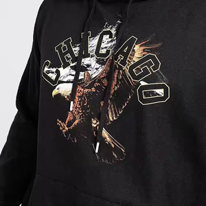 Sweat à capuche unisexe 2026 en molleton noir 100 % coton respirant à séchage rapide, coupe classique confortable à manches longues - Product Image 5