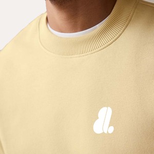 Sudadera transpirable de algodón 100% de gran tamaño para hombre, sudadera con estampado de lana de peso pesado, sudadera Vintage informal con hombros caídos - Product Image 4