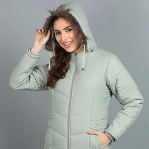 Wholesalers Top Quality Custom Logo Nylon <b>Winter</b> <b>Quilted</b> Jackets Women's Polyester Standard Length Customized Printing - Product Image 5