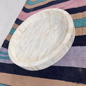 Fournisseur indien Grand plateau décoratif en incrustation d'os pour centres de table ou consoles disponibles chez Wholesale Supply - Product Image 3