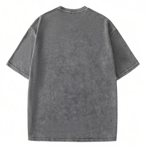 เสื้อยืดโอเวอร์ไซส์ผ้าฝ้าย100% ซักด้วยกรดสไตล์วินเทจสำหรับผู้ชายไซส์ใหญ่พิเศษใส่ได้ทั้งชายและหญิง - Product Image 2