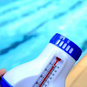 Comprimés de chlore chaud distributeur de produits chimiques pour piscine distributeur de flotteur de chlore réglable avec thermomètre - Product Image 4