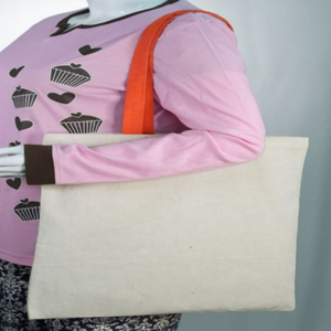 Sac fourre-tout personnalisé en toile de coton biologique grande capacité écologique réutilisable fermeture à glissière mode promotionnel haut manipulé - Product Image 4