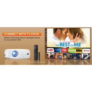 โปรเจคเตอร์วิดีโอขนาดเล็ก HAPPRUN 12000L ความละเอียด 1080P รองรับ WiFi และบลูทูธ สำหรับโฮมเธียเตอร์ พร้อมเลนส์ออโต้โฟกัส และปลั๊กแบบ US รองรับการมิเรอร์หน้าจอแบบ One-Step - Product Image 6